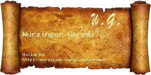 Wurzinger Gergő névjegykártya